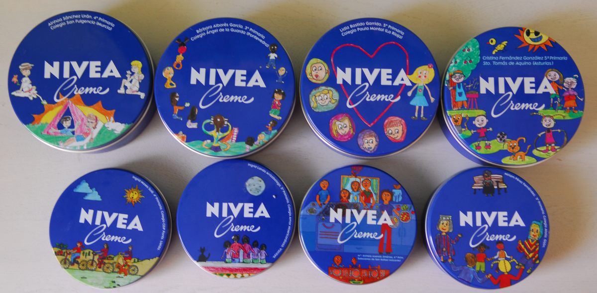 90er Jahre Nivea Dose Deckel handbemalt NIVEA Crème 