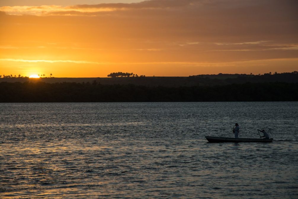 Por do Sol, Sonnenuntergang, mit Jurandy, Jacare, Paraiba, Brasilien