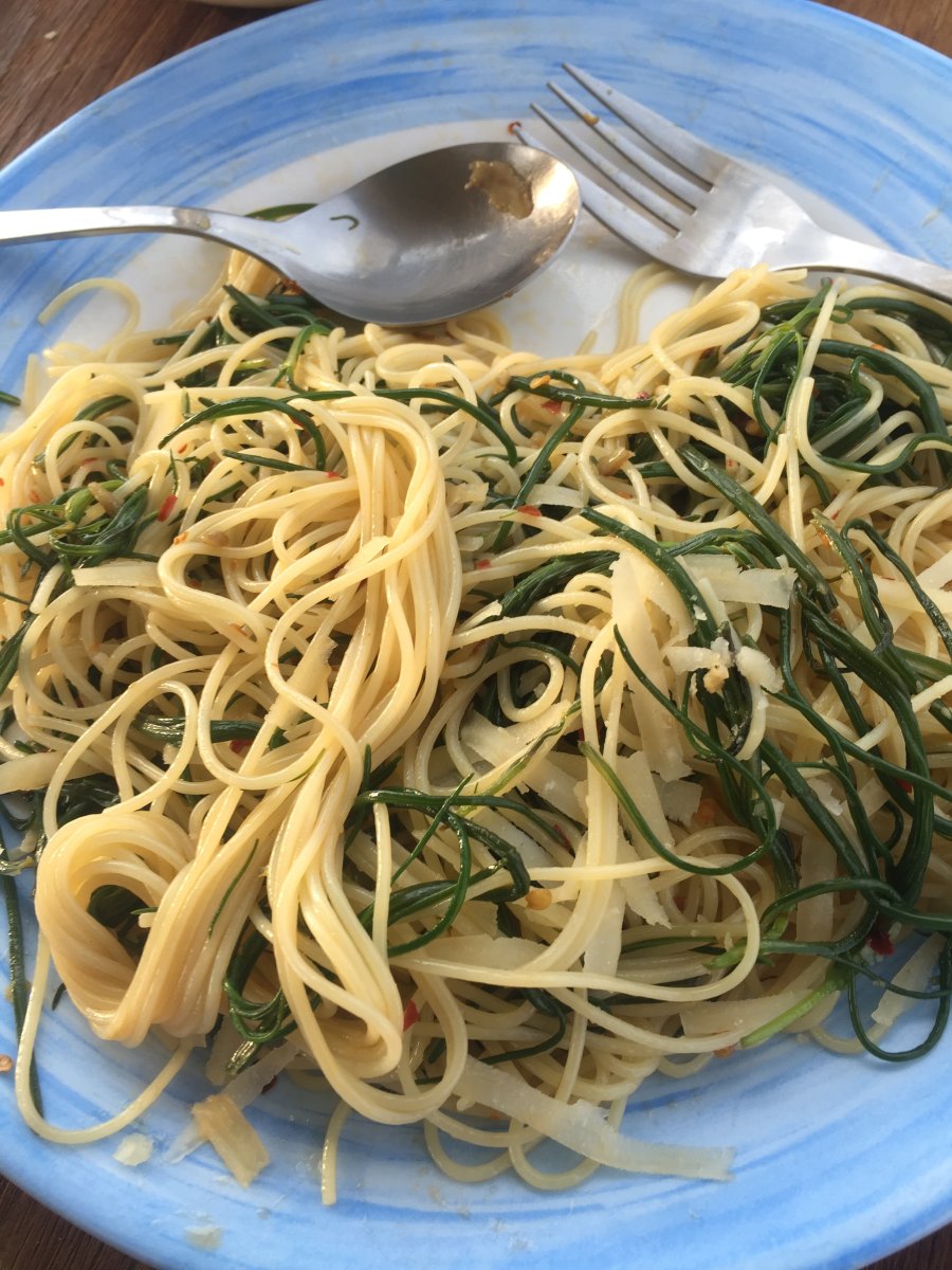 Mönchsbart mit Spagetti